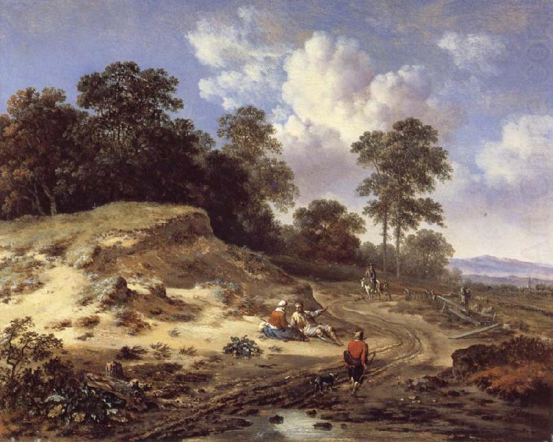 Jan Wijnants A Track by a Dune,with Peasants and a Horseman china oil painting image